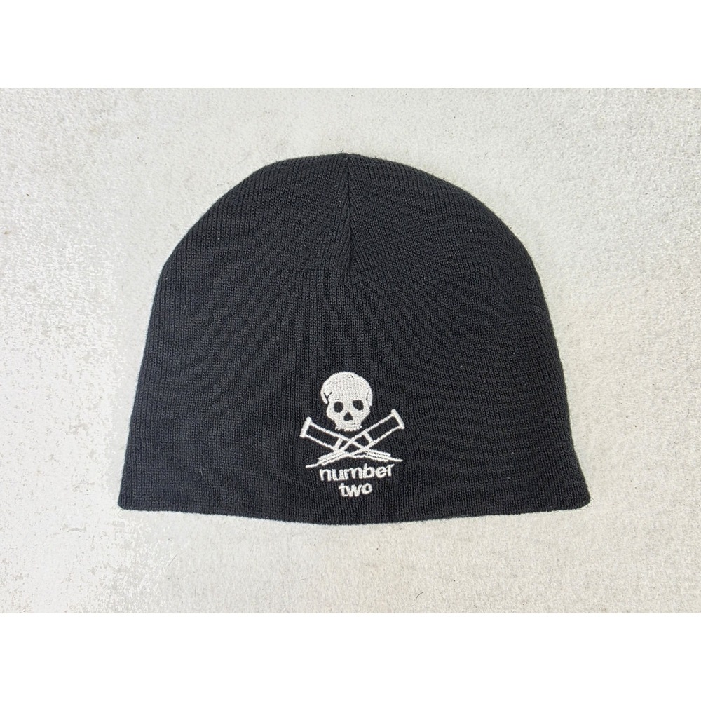 Vintage Jackass Number Two Movie Promo Black Beanie Skull Cap 2006 MTV Y2K